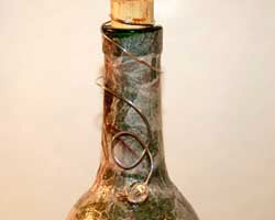 decorated wine bottle