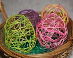 embroidery floss Easter eggs
