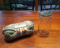 yarn knot mason jar