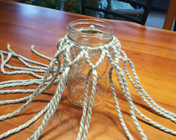 yarn knot mason jar