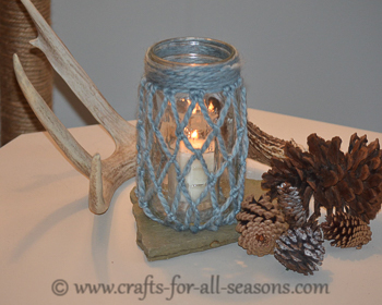 yarn knot mason jar