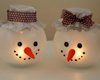 snowman candle holders